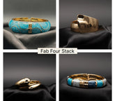 The Fab Four Stack of Bangles 6  (Bundle of 4)